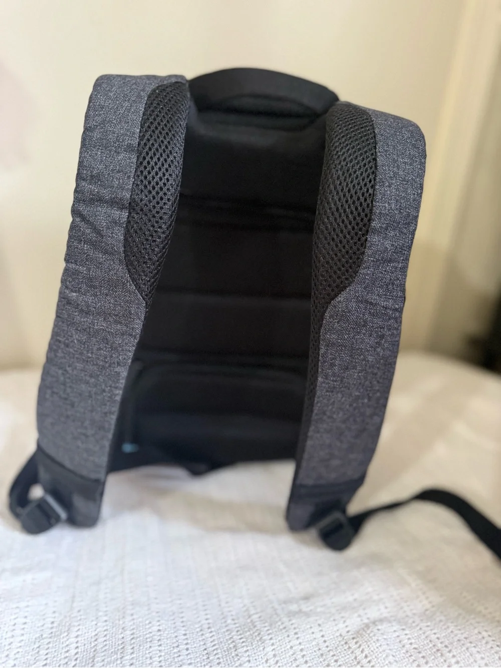 Men's Compact Black Sling Bag with Light Blue Accents